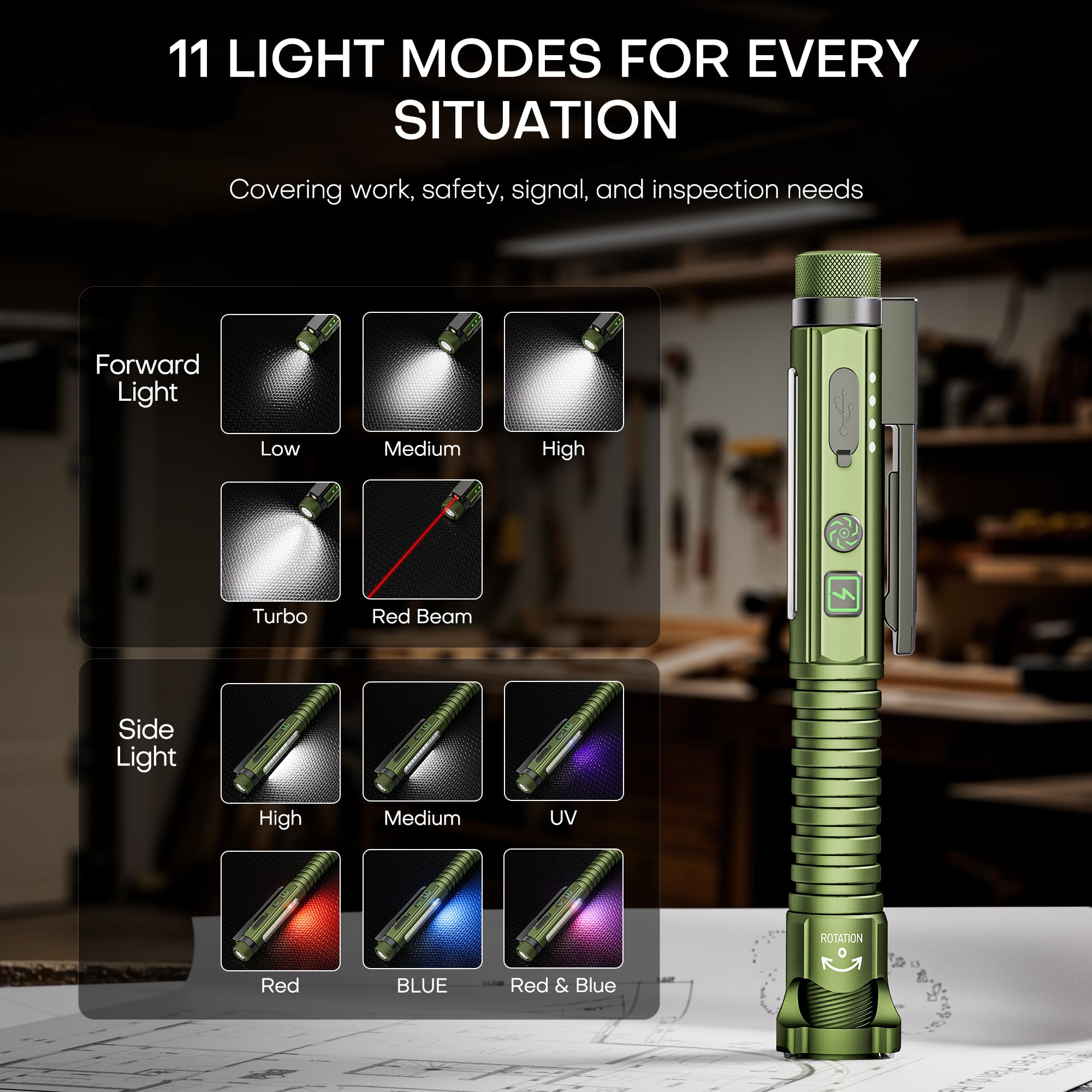 PASIION EDC flashlight demonstrates 100-meter beam reach for outdoor tasks