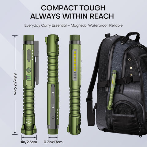 Built-in bottle opener and tungsten glass breaker on PASIION EDC flashlight