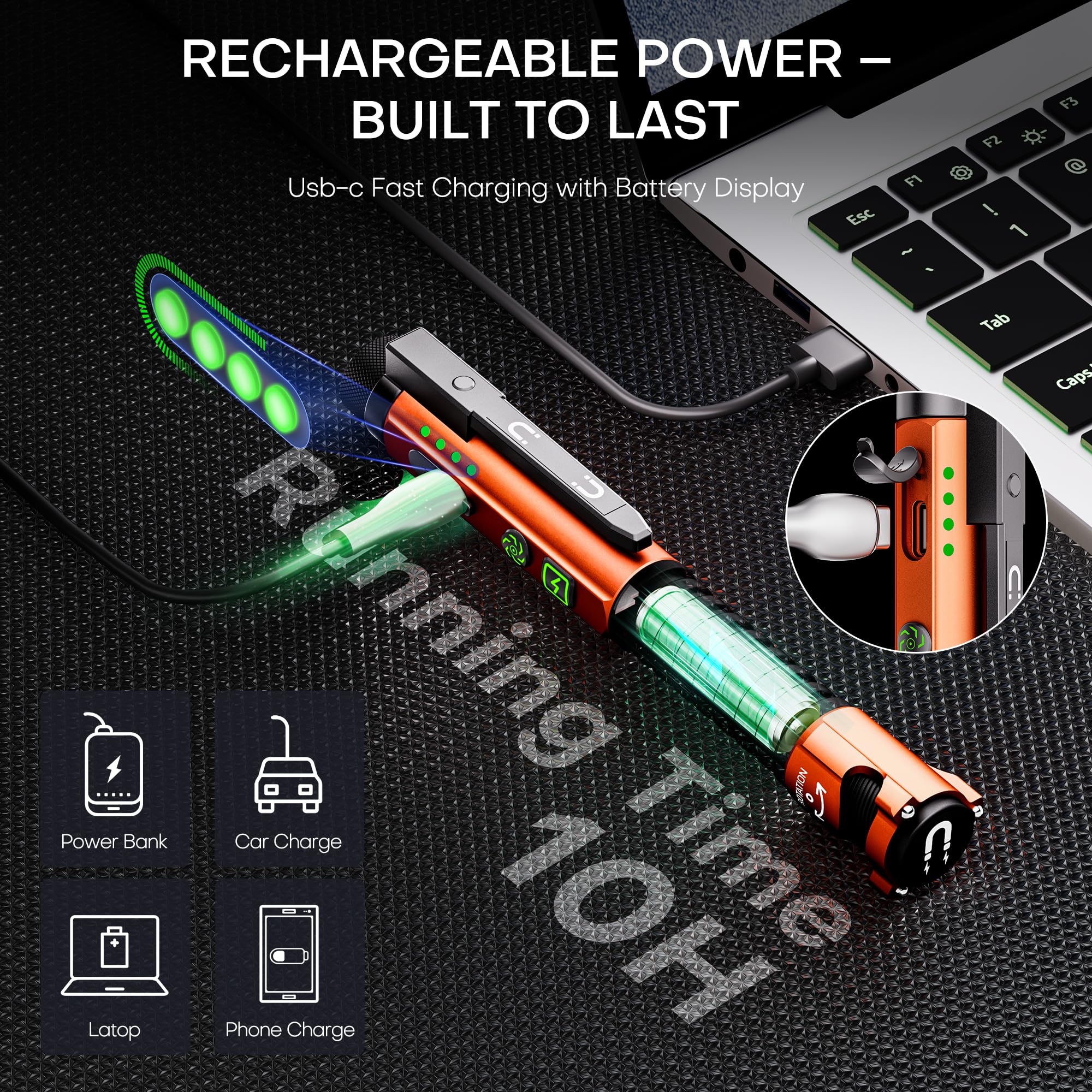 PASIION EDC dual magnets enable hands free mounting on metal surfaces