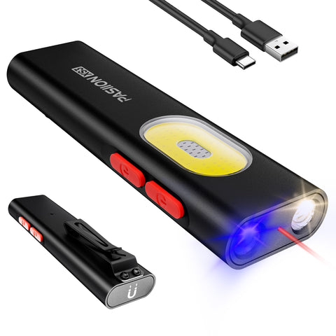 PASIION EDC flashlight front view, compact flat design for everyday carry