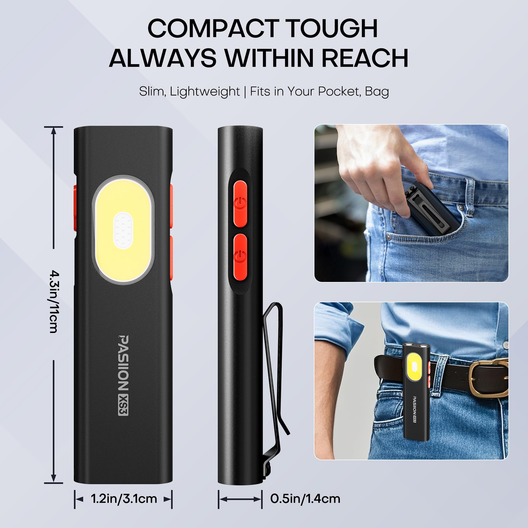 PASIION EDC flashlight pocket clip for secure on-the-go access