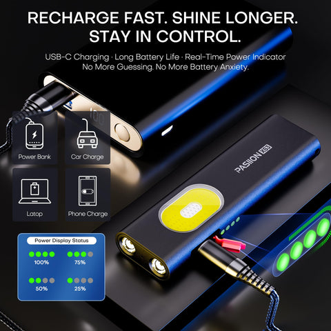 PASIION EDC flashlight red blue flash mode for signaling and emergency use