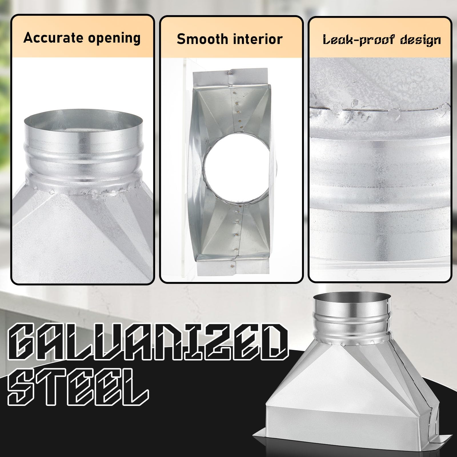 Pasimy duct transition with smooth interior to reduce wind resistance