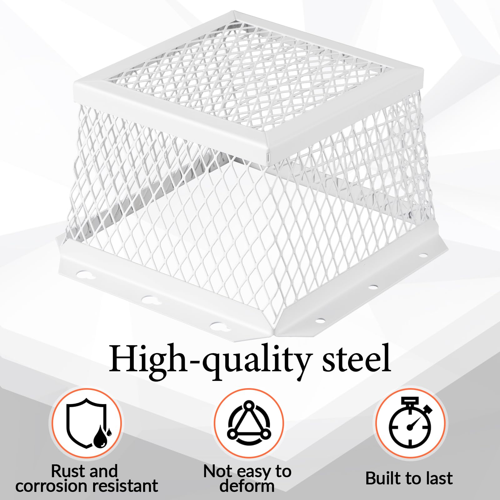 Close-up of Pasimy vent guard showing rust-proof stainless steel finish.