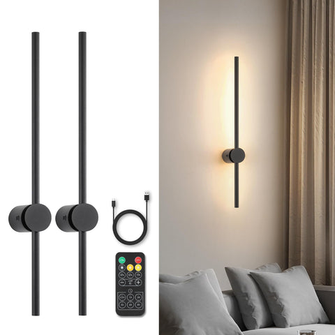 Pasoar battery wall sconces on wall for cozy living room ambience.