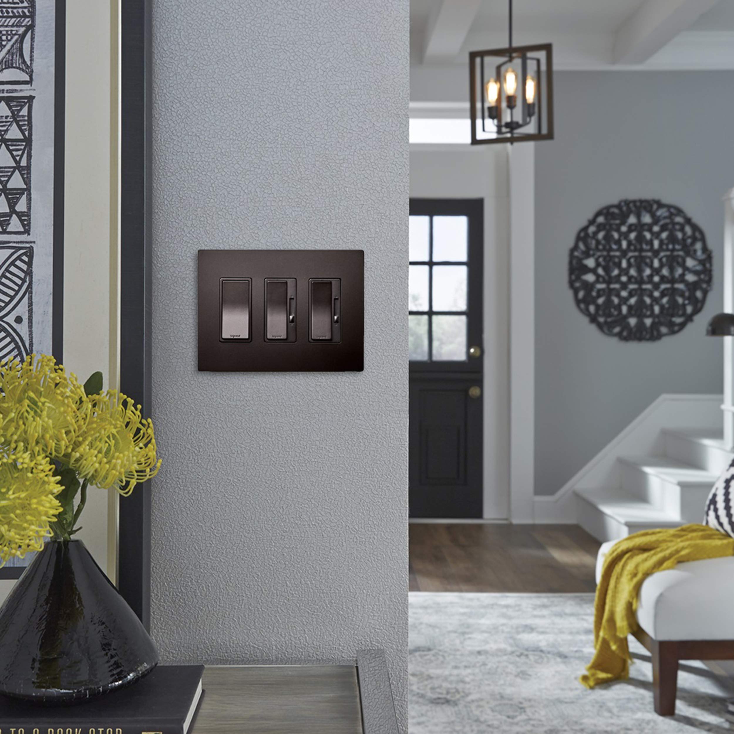 Locator light glows when off, helping navigate dimmer at night.