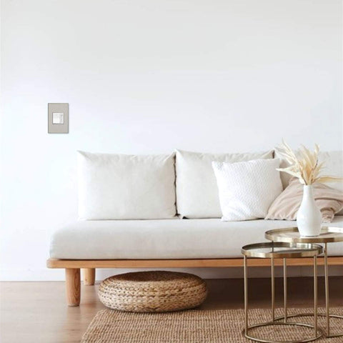 Adorne dimmer fits standard boxes; wall plate sold separately.