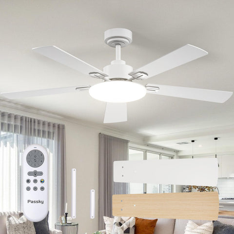 Passky 52-inch ceiling fan with light and remote for efficient cooling and simple control.