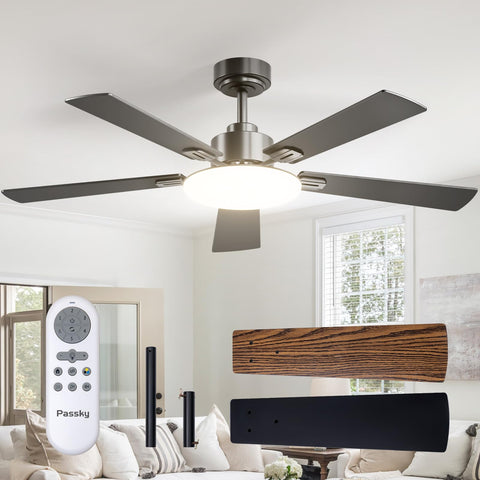 Passky 52-inch ceiling fan with light delivering wide-area cooling.