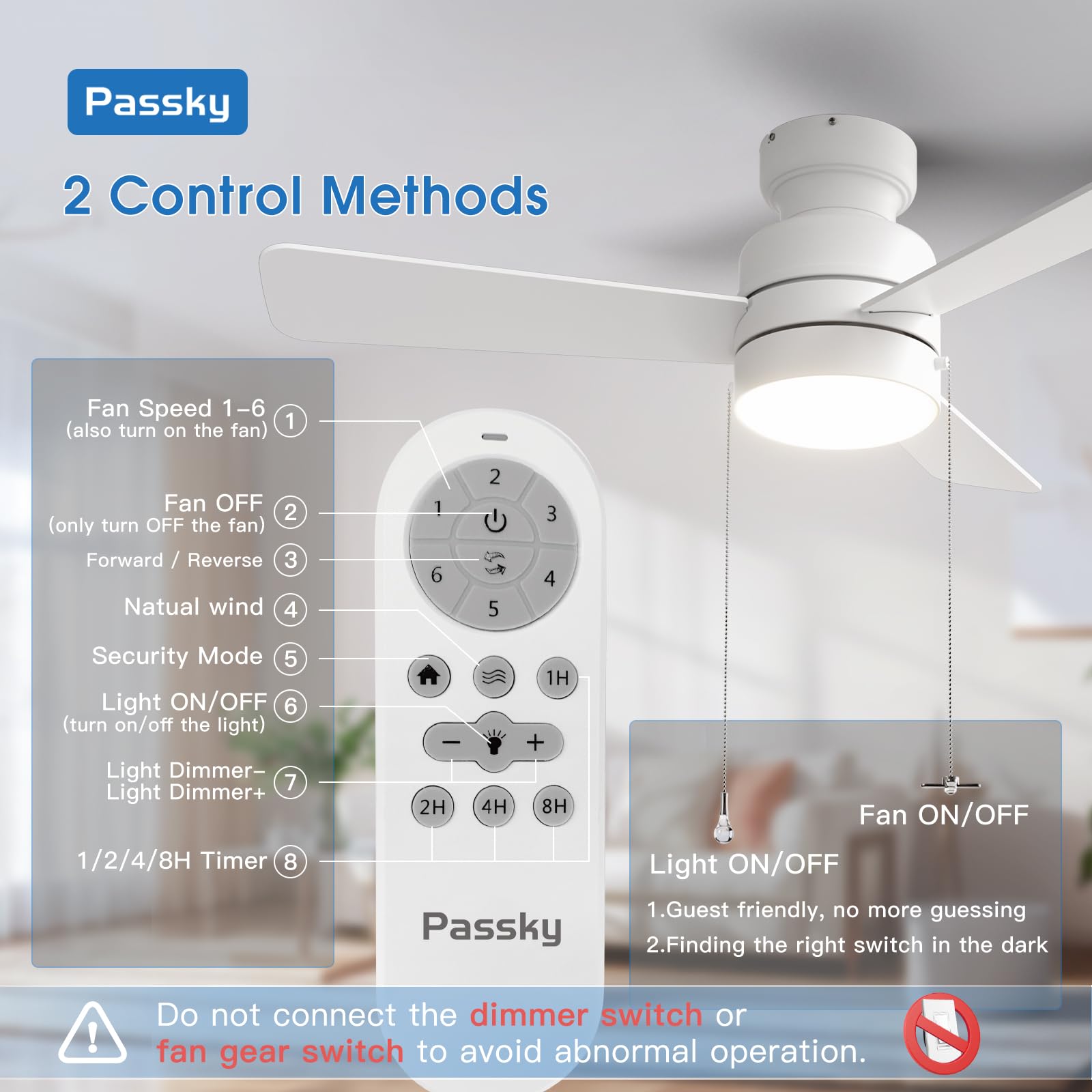 Passky dimmable light with 3000–6000K options for mood and clarity.