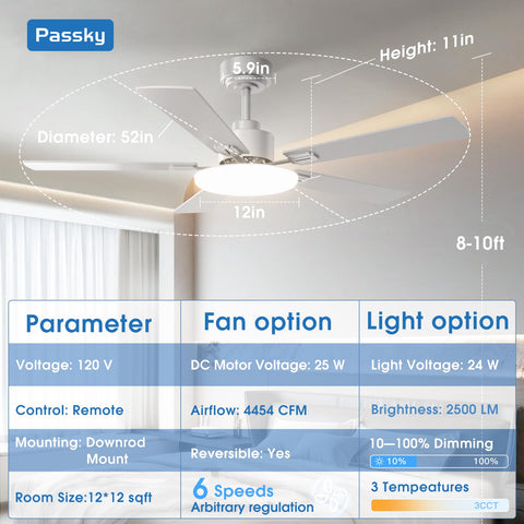 Passky dimmable light with 3CCT colors creates adaptable ambience.