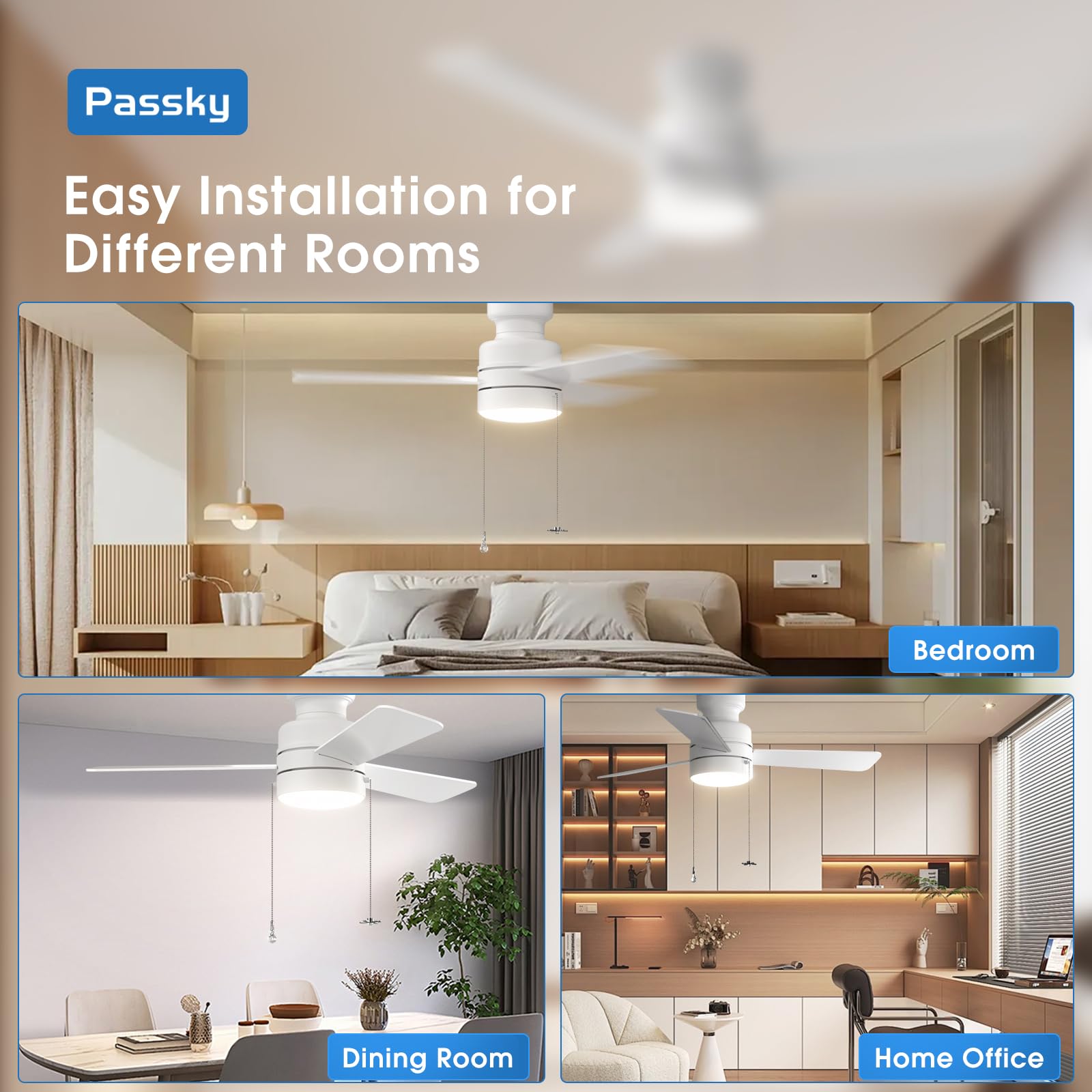 Passky installation guide image showing step-by-step flush-mount setup.