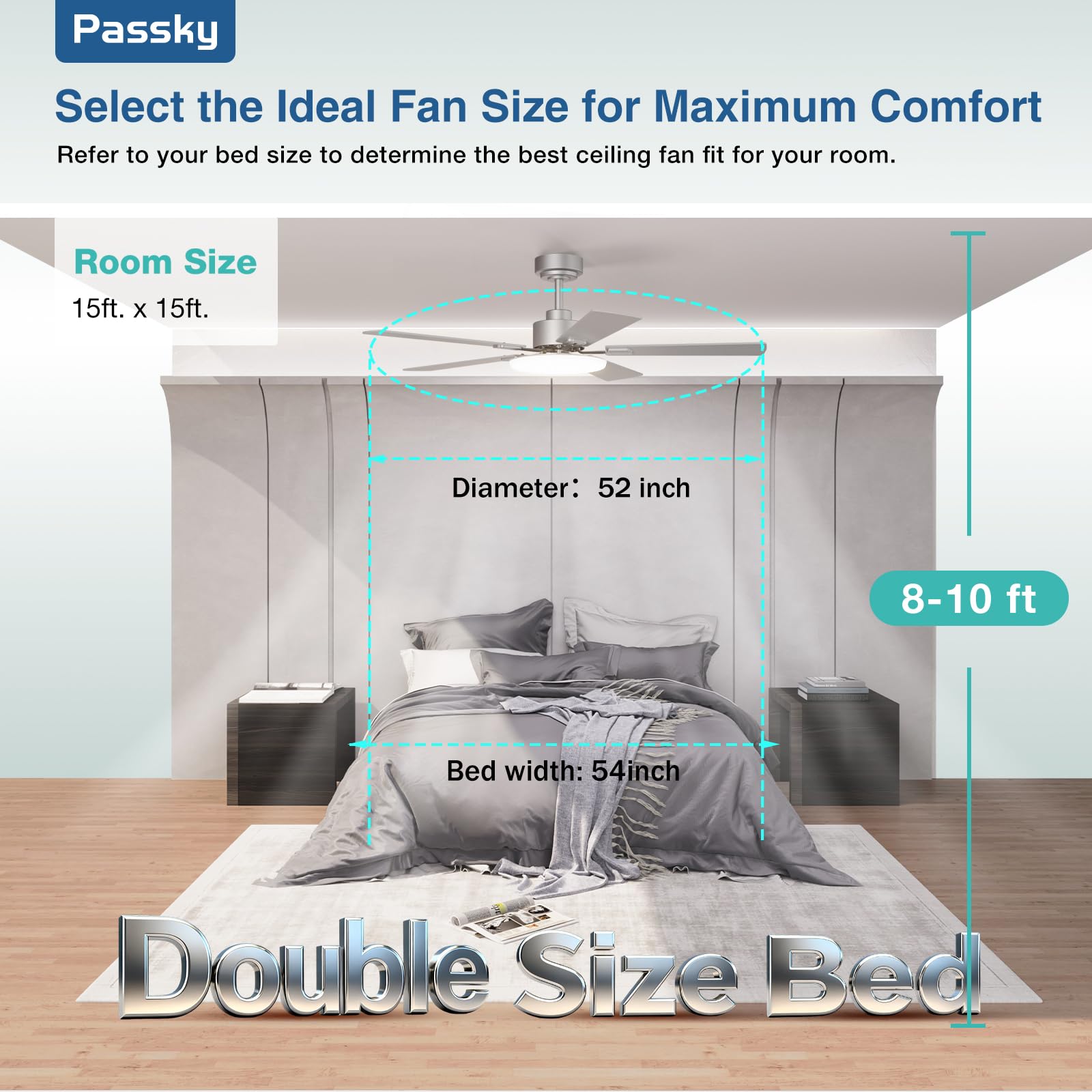 Passky adjustable light output and color temperature for any activity.