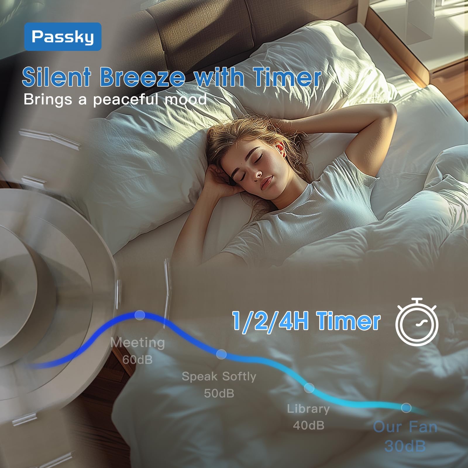 Passky operates quietly, suitable for bedrooms and nurseries.