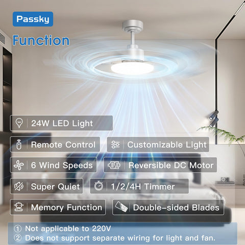 Passky ceiling fan remote control for convenient one-handed operation.