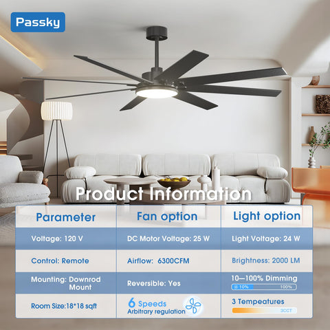 Passky double-sided blades black walnut front view for versatile decor