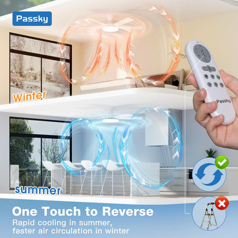 Passky dual-color blades white and yellow wood-grain to match decor.
