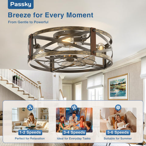 Passky low-profile ceiling fan fits compact rooms without sacrificing performance.