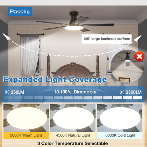 Whisper-quiet Passky fan operating in a bedroom setting