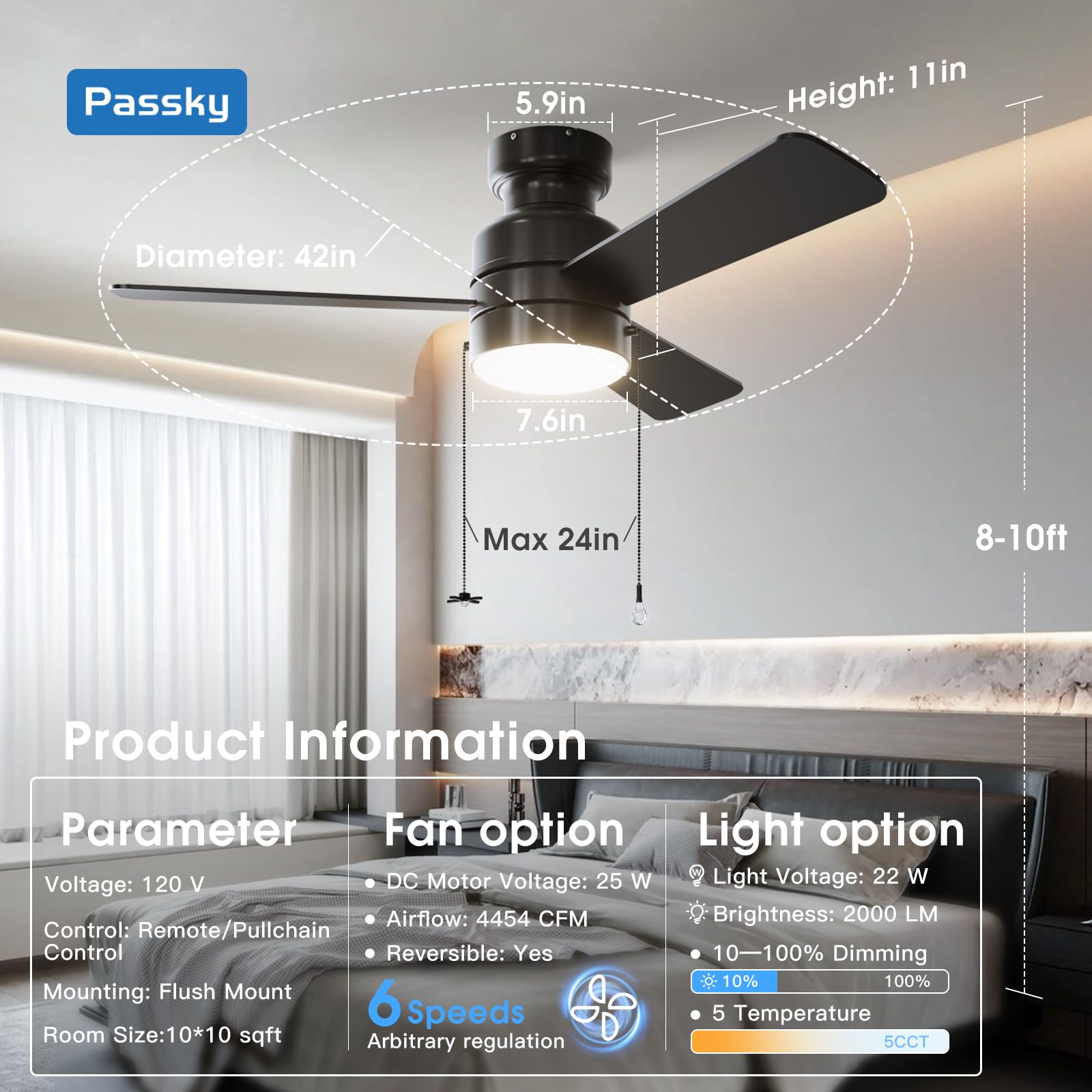 Reversible DC motor with black and walnut blades by Passky.