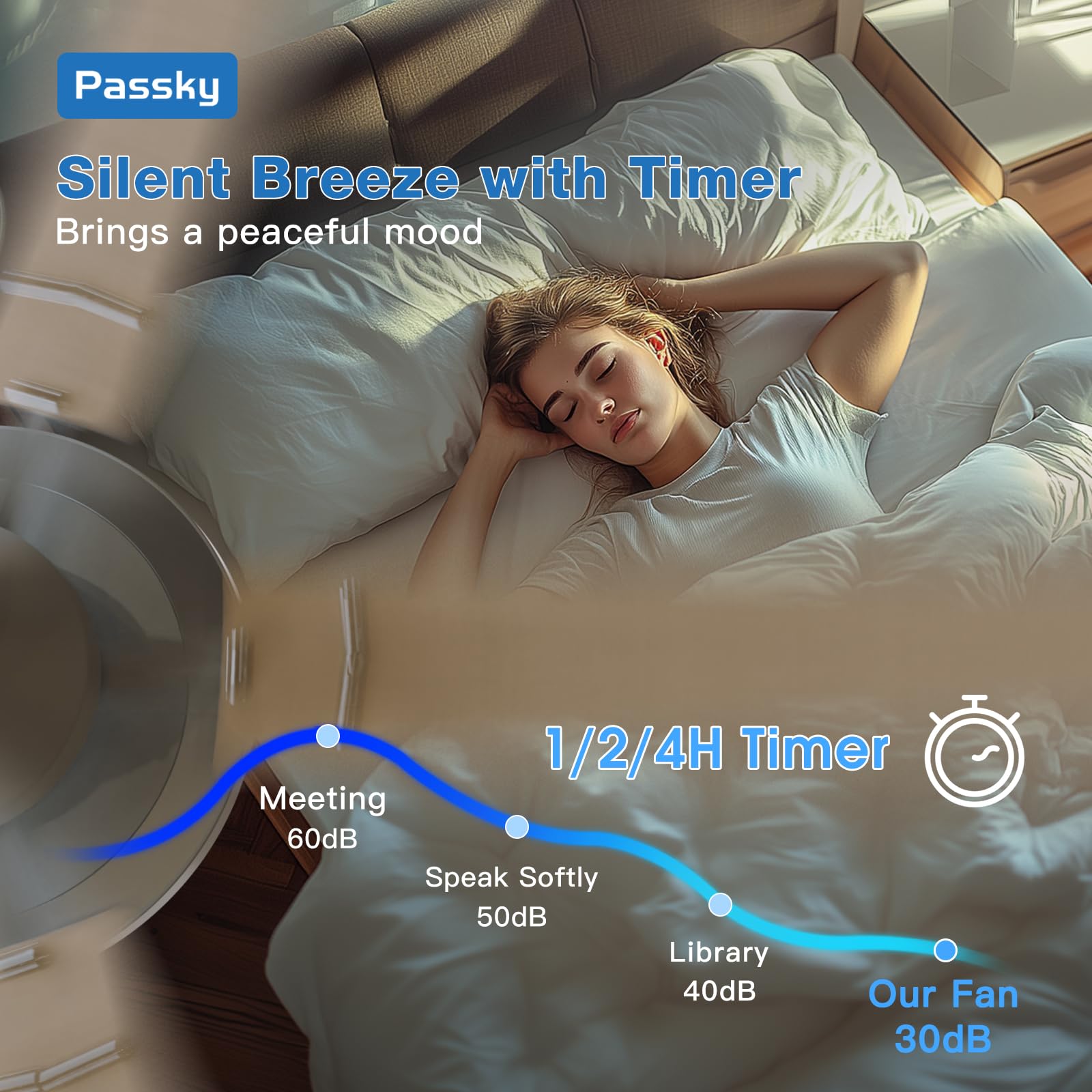 Passky reversible DC motor enables summer cooling and winter warmth with adjustable speed.