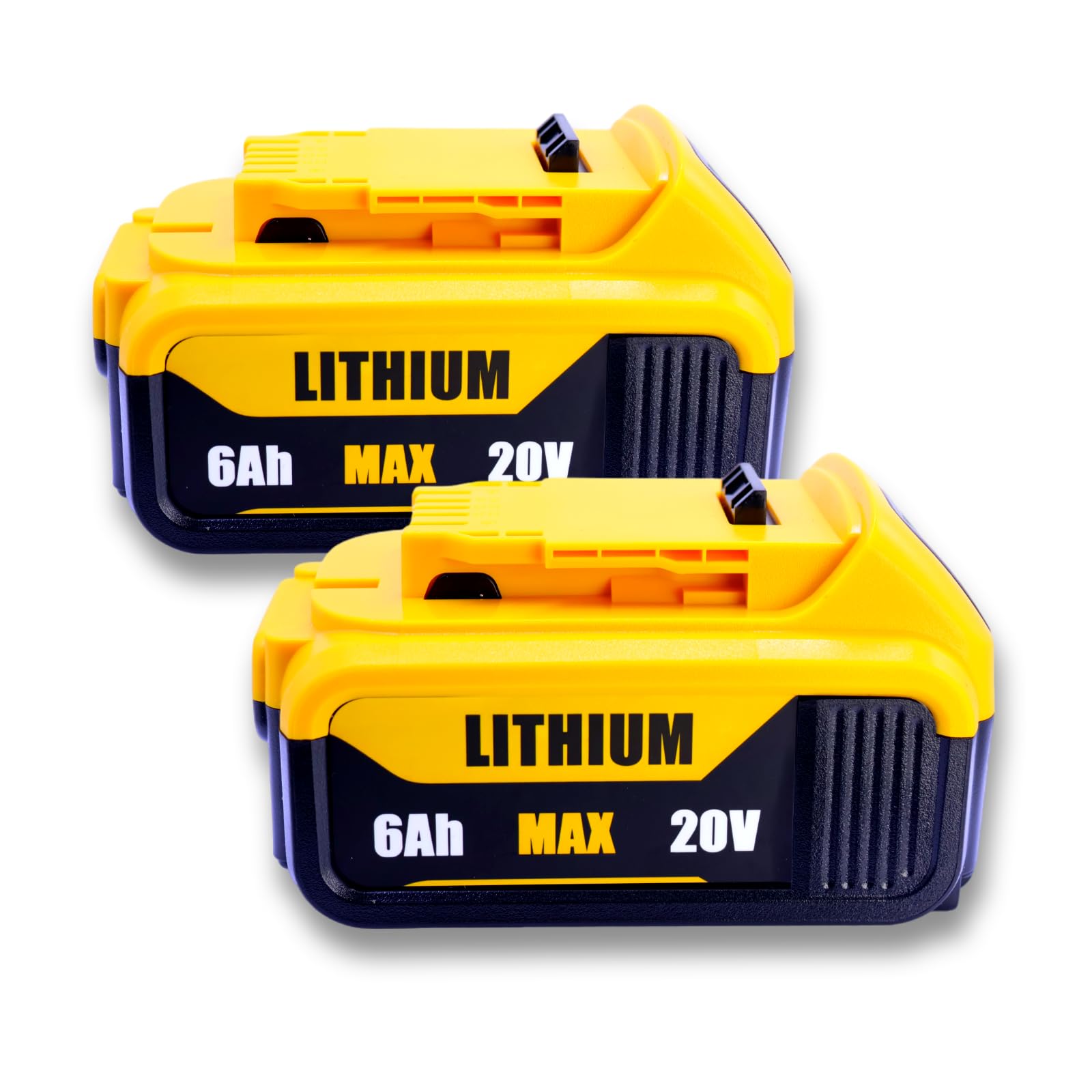 Passnag 2-pack 6000mAh battery for DeWalt 20V Max offers extended runtime.