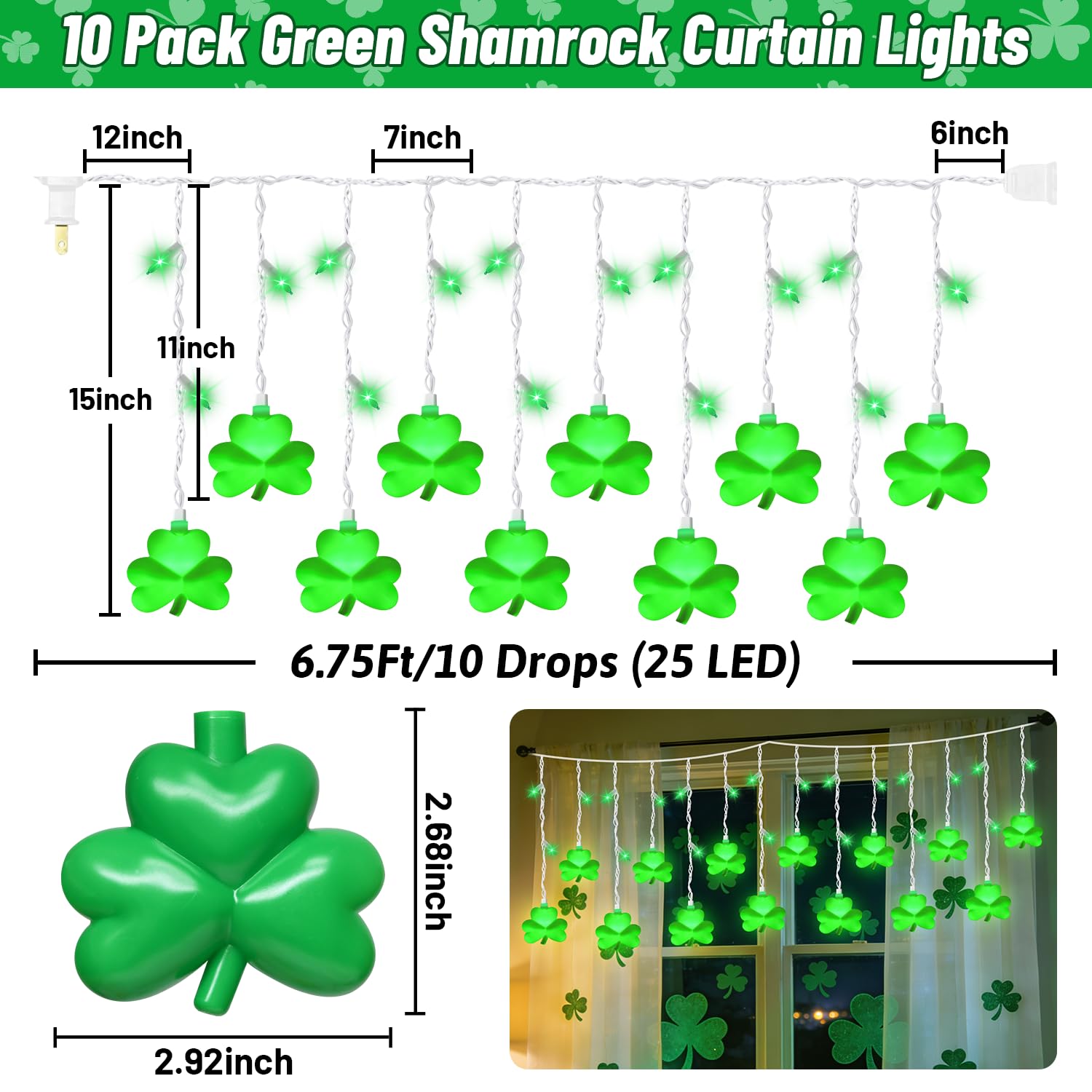 PASUTO shamrock covers add playful accents to each icicle strand for festive vibes