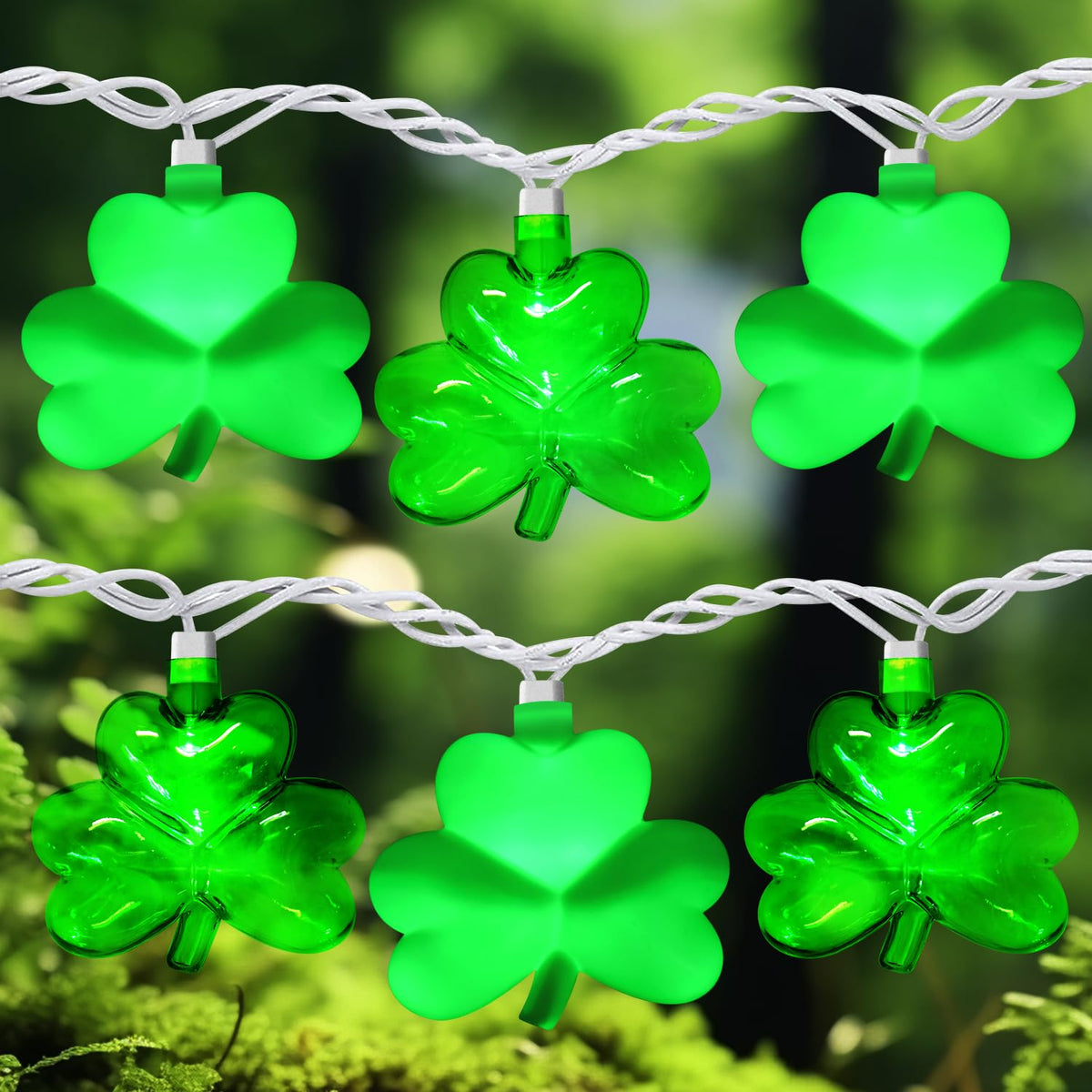 PASUTO shamrock string lights—8.5 ft length for versatile St Patrick's Day decor.