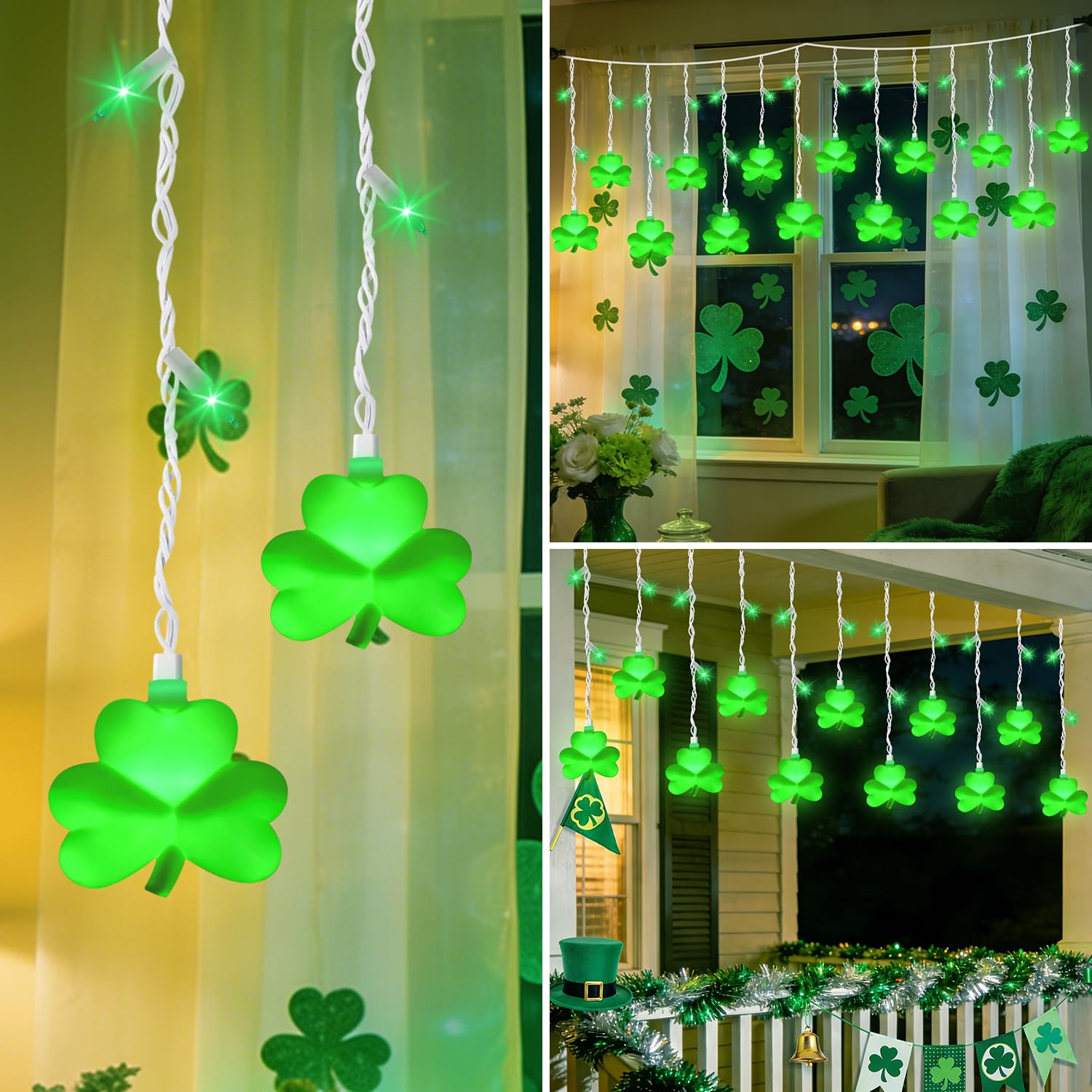 PASUTO UL-listed shamrock lights ensure safe, durable use indoors or outdoors