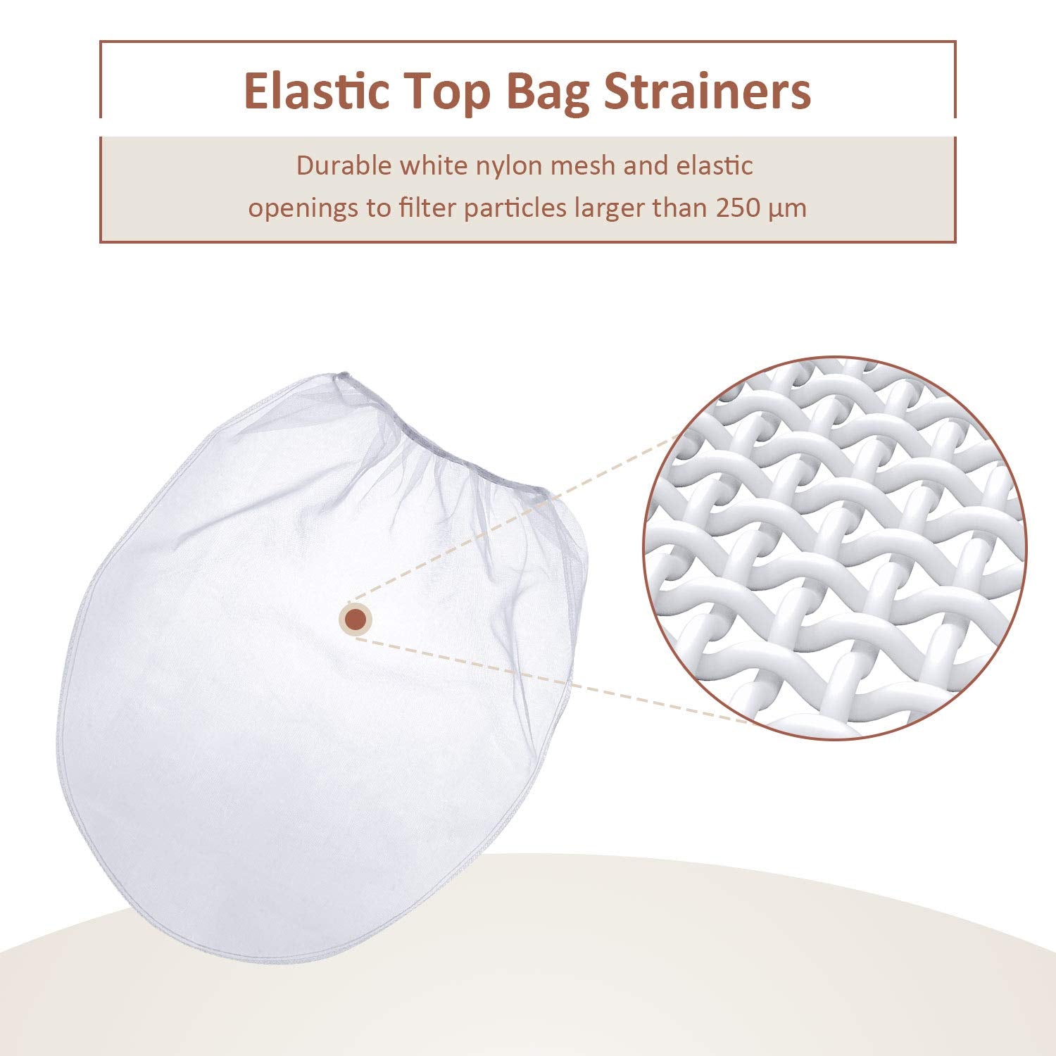 Patelai elastic-top strainer pack, 30 bags, for quick setup and use.