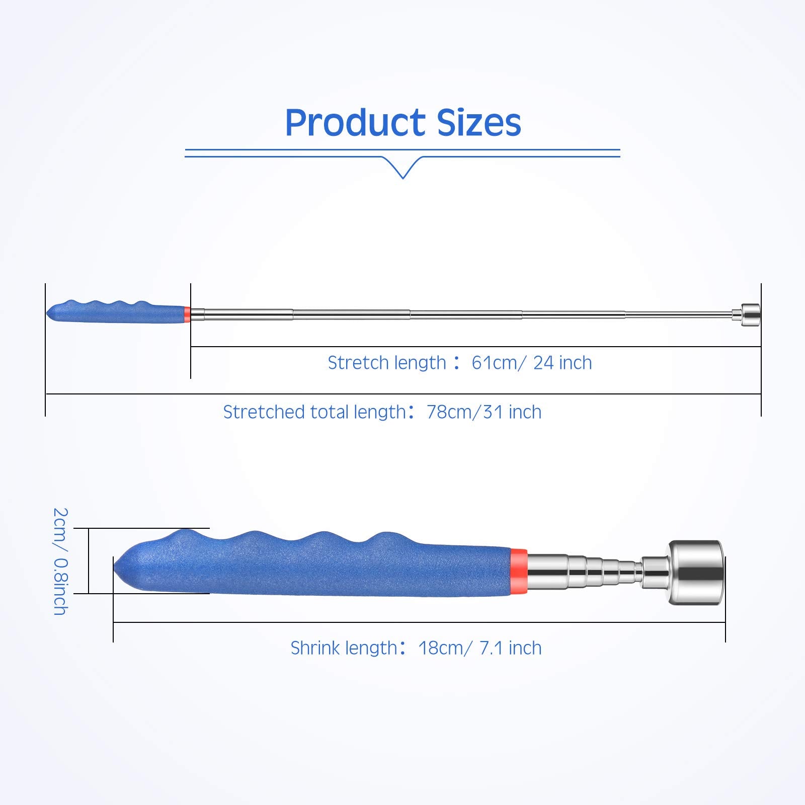Patelai four-piece magnetic grabber set in blue and black for metal parts