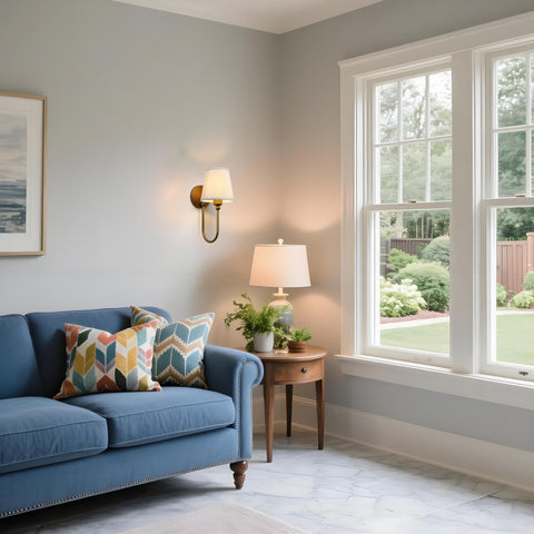 Pathson fabric shade close-up showing soft diffusion for cozy mood.