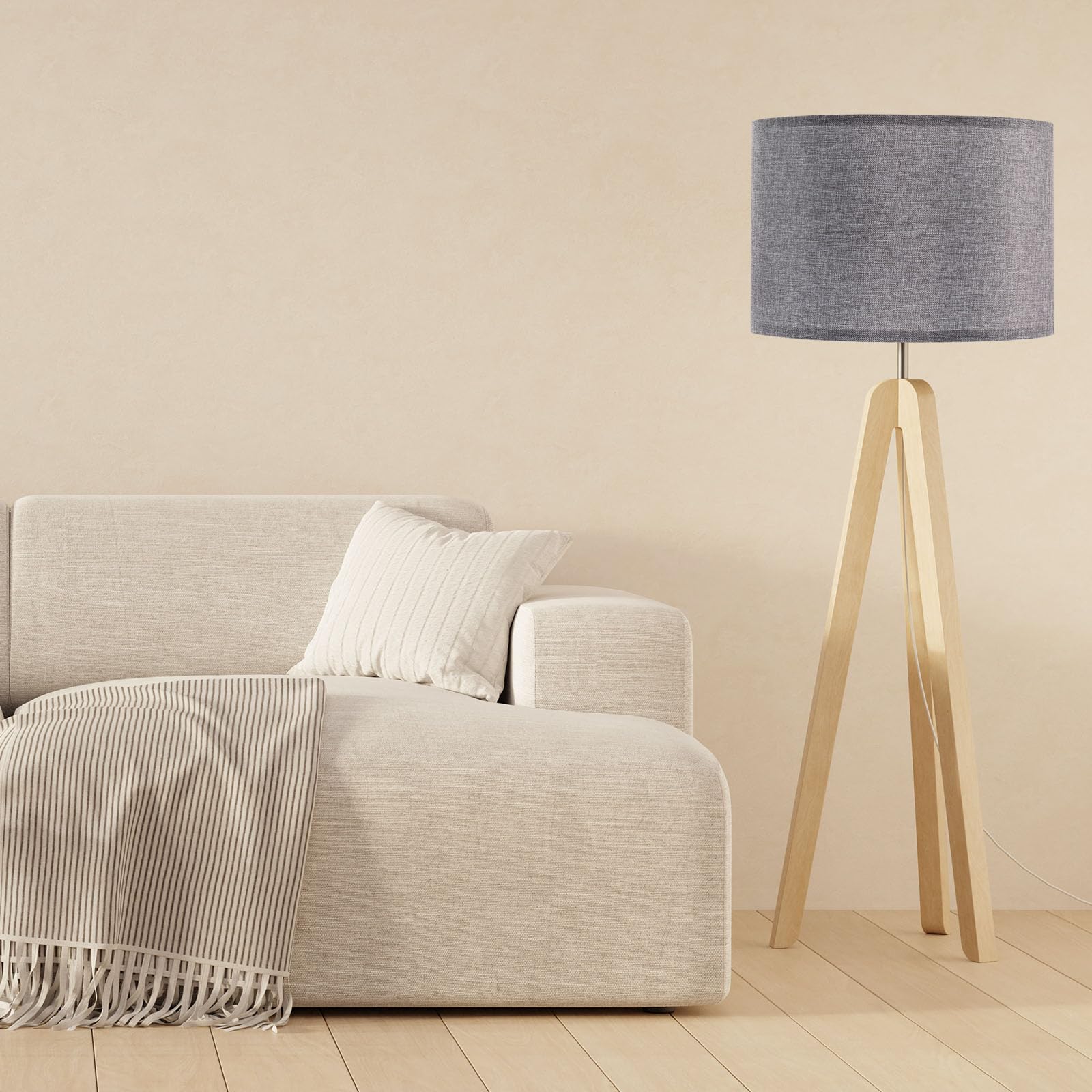 PATIKIL bedside shade in gray for calm, refined lighting