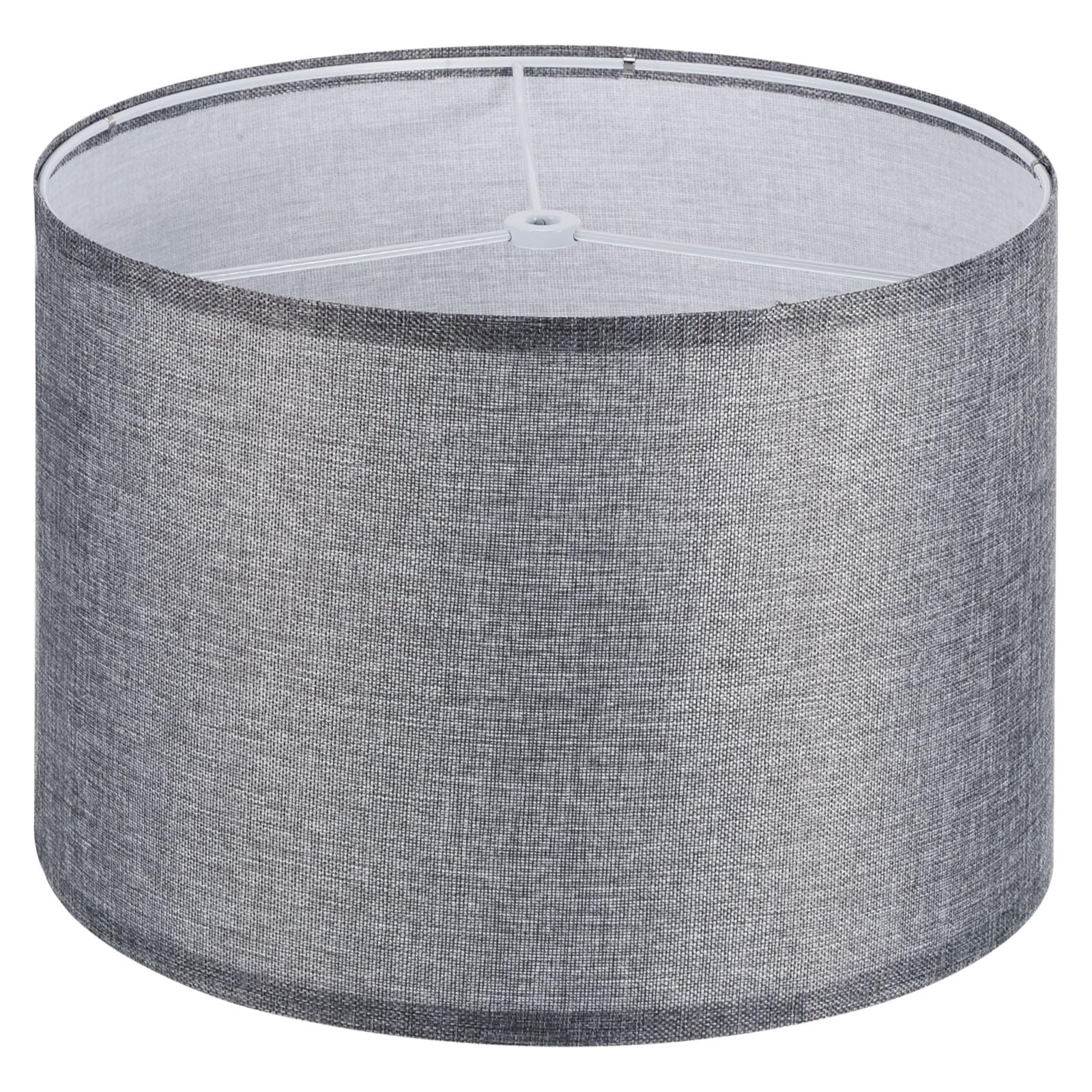 PATIKIL drum shade in gray linen for soft, warm table lamp light