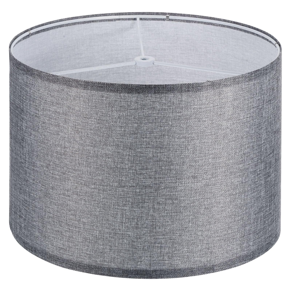 PATIKIL drum shade in gray linen for soft, warm table lamp light