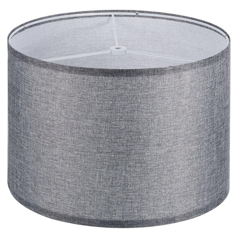 PATIKIL drum shade in gray linen for soft, warm table lamp light