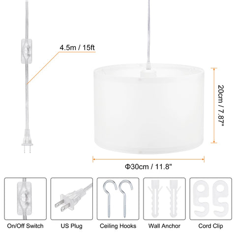 PATIKIL pendant light showing on/off switch for easy control