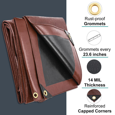 Patiobay heavy-duty tarp with grommets every 23.6 inches
