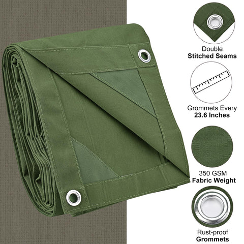 Patiobay canvas tarp 10x12 withstands wind and rain for rugged outdoor weather
