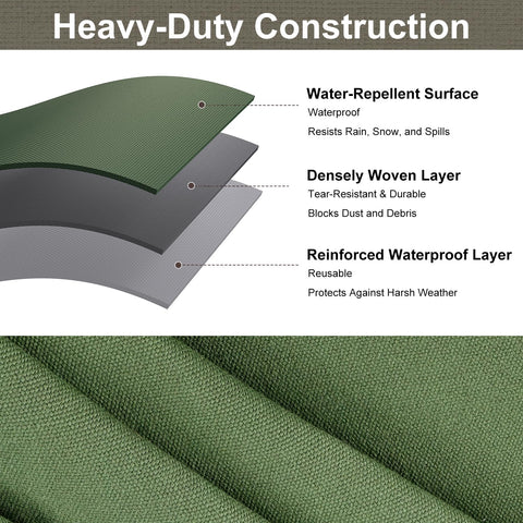 Patiobay canvas tarp all-weather protection against rain, UV, and snow.