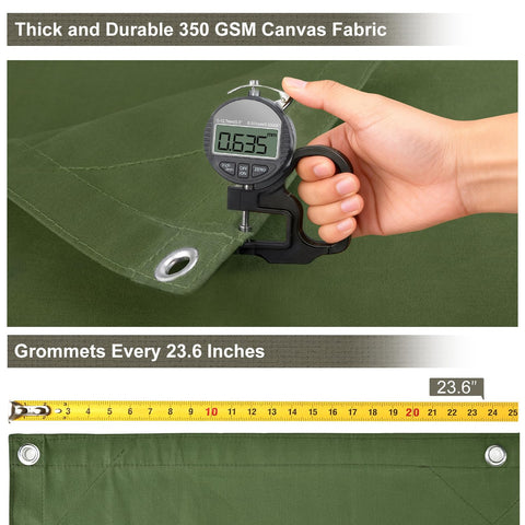 Patiobay canvas tarp rustproof grommets ensure secure anchoring in any weather.