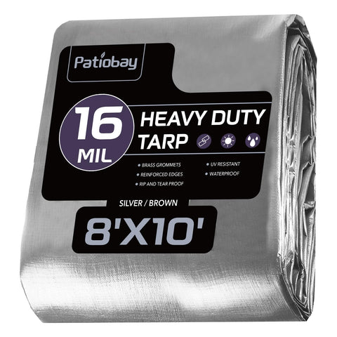 Patiobay large tarp 8x10ft provides durable outdoor protection for gear