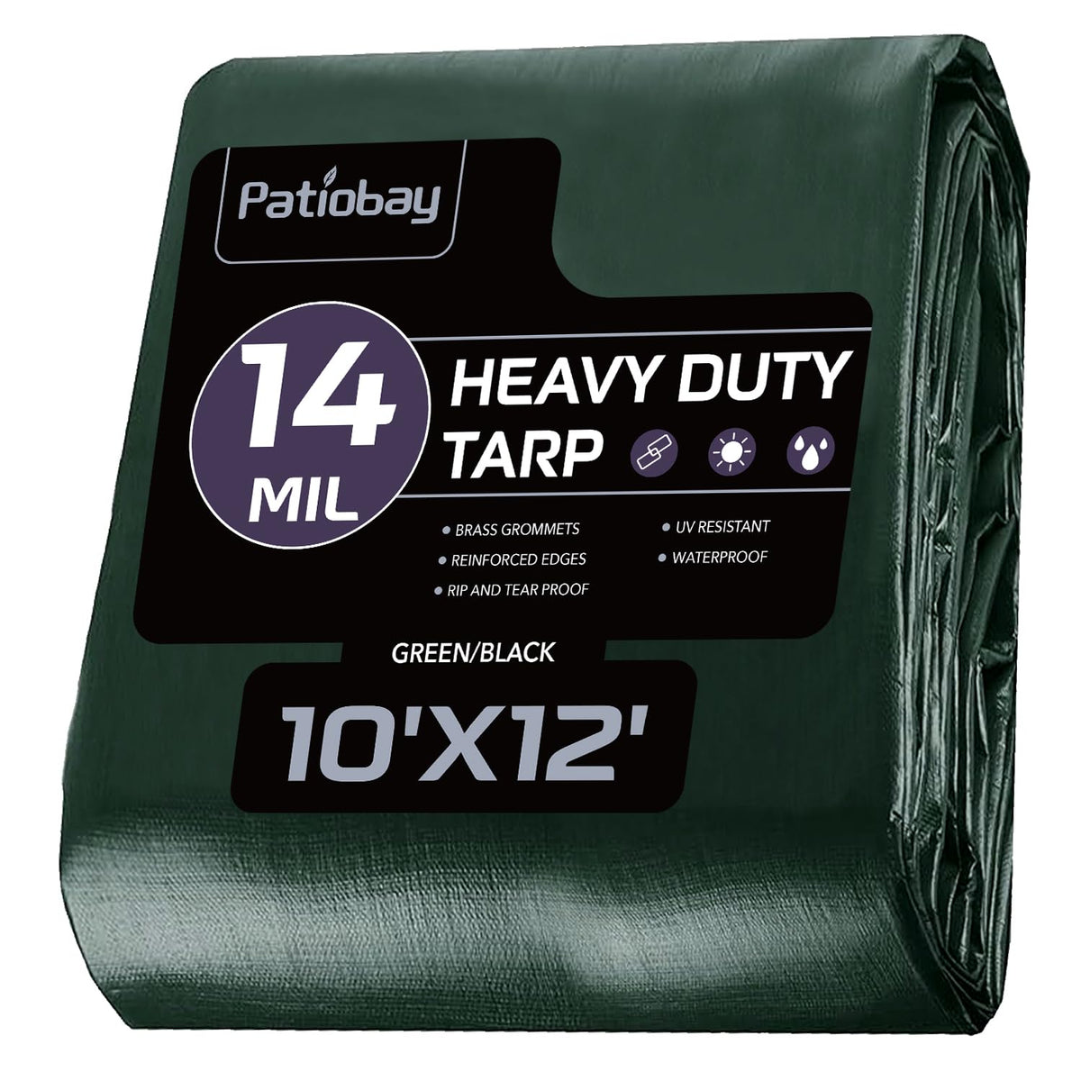 Patiobay Tarp 10x12 coverage for outdoor protection against rain