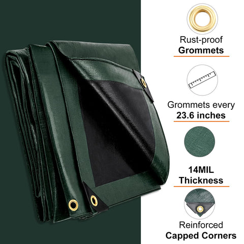 Patiobay Tarp 14mil heavy duty protects against sun and rain