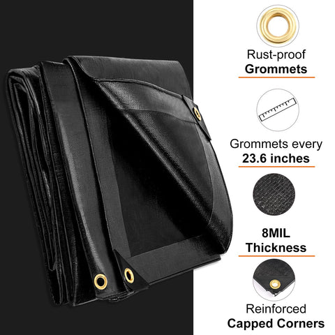 Patiobay 8-mil tarp provides durable waterproof protection.