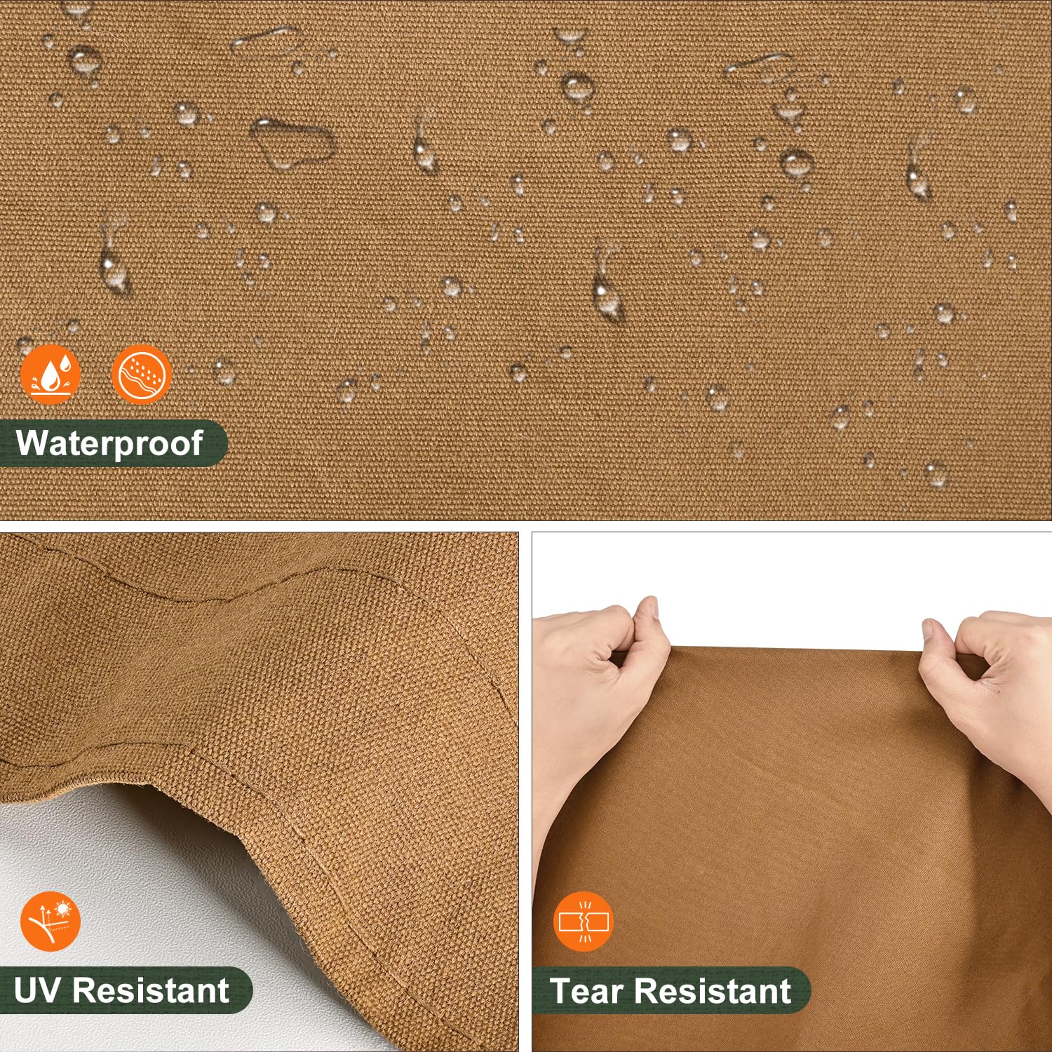 Patiobay canvas tarp all-weather protection against rain, sun, and wind