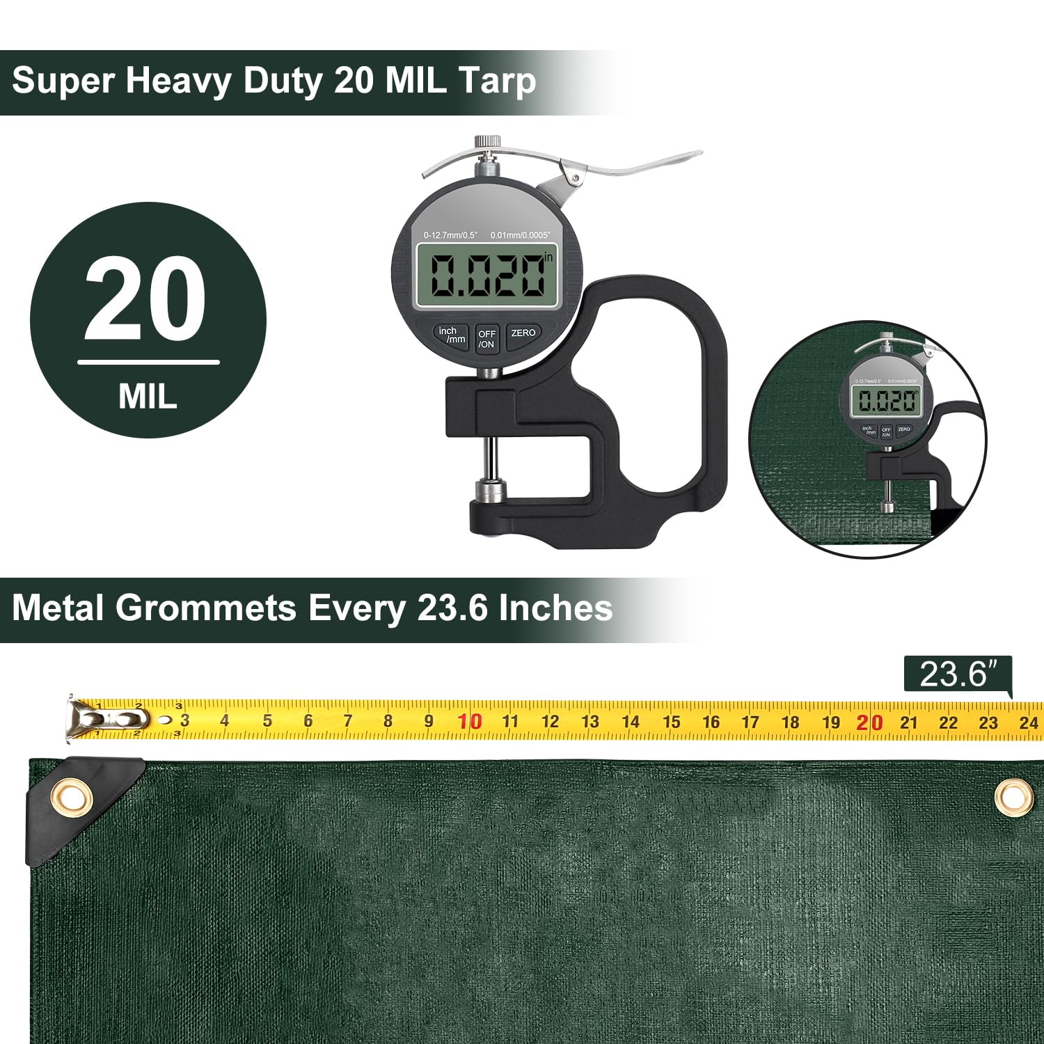 Patiobay tarp with brass grommets offers secure windproof anchoring