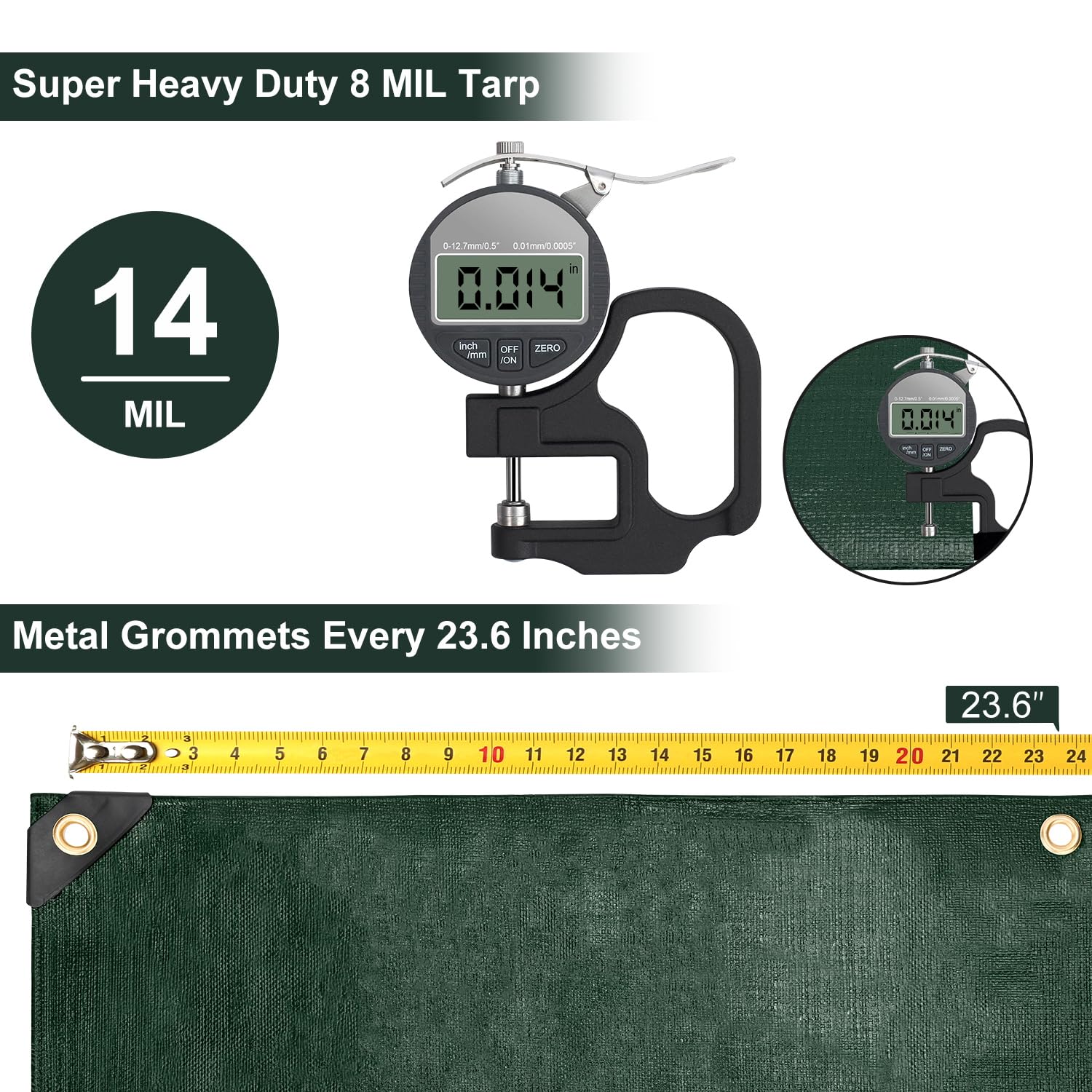 Patiobay Tarp brass grommets enable secure tie-downs against wind