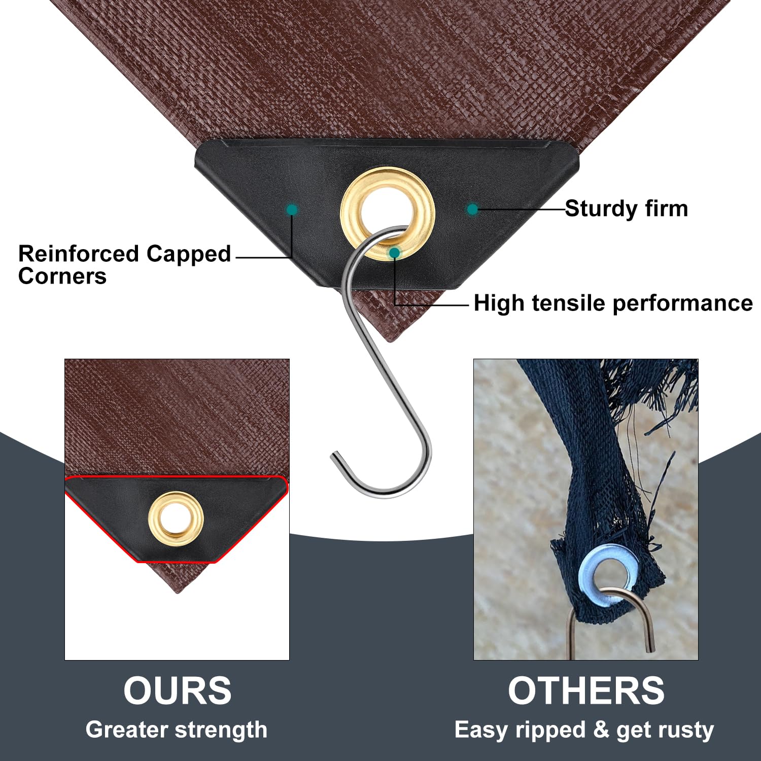 Patiobay tarp multipurpose use for roofs, boats, or camping setups.