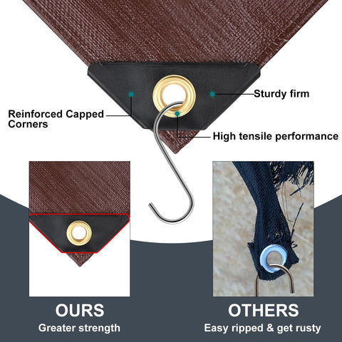 Patiobay tarp UV-resistant and waterproof guards against sun and rain.